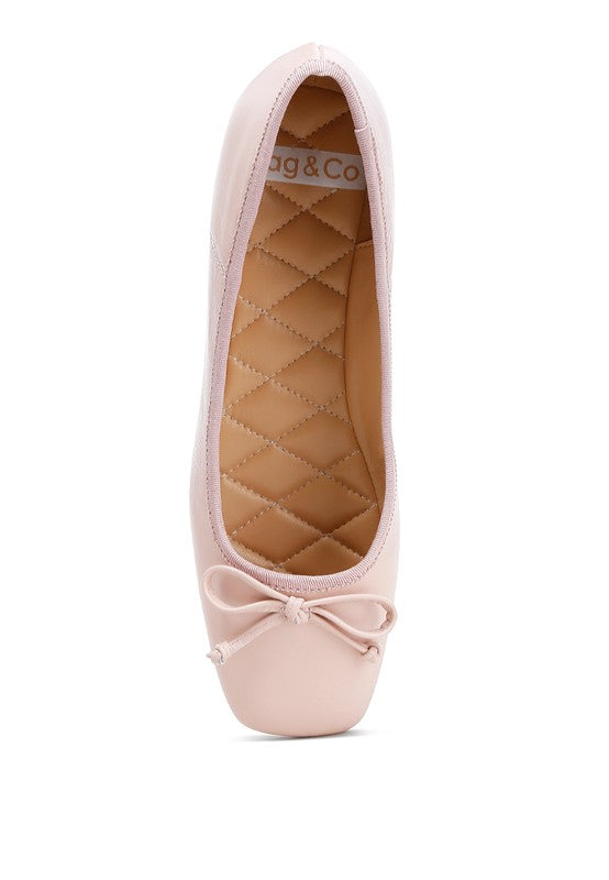 Lutten Square-Toe Bow Ballerinas