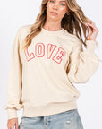 SAGE + FIG LOVE Path Applique Drop Shoulder Sweatshirt