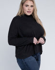 Plus Drop Shoulder Long Sleeve Top