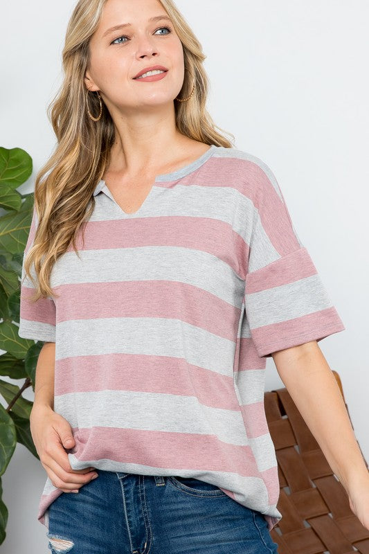 e Luna PLUS Striped Basic Top