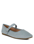 Iker Classic Denim Pin Buckle Ballerinas