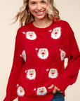 Haptics Santa Sparkle Brushed Sweater