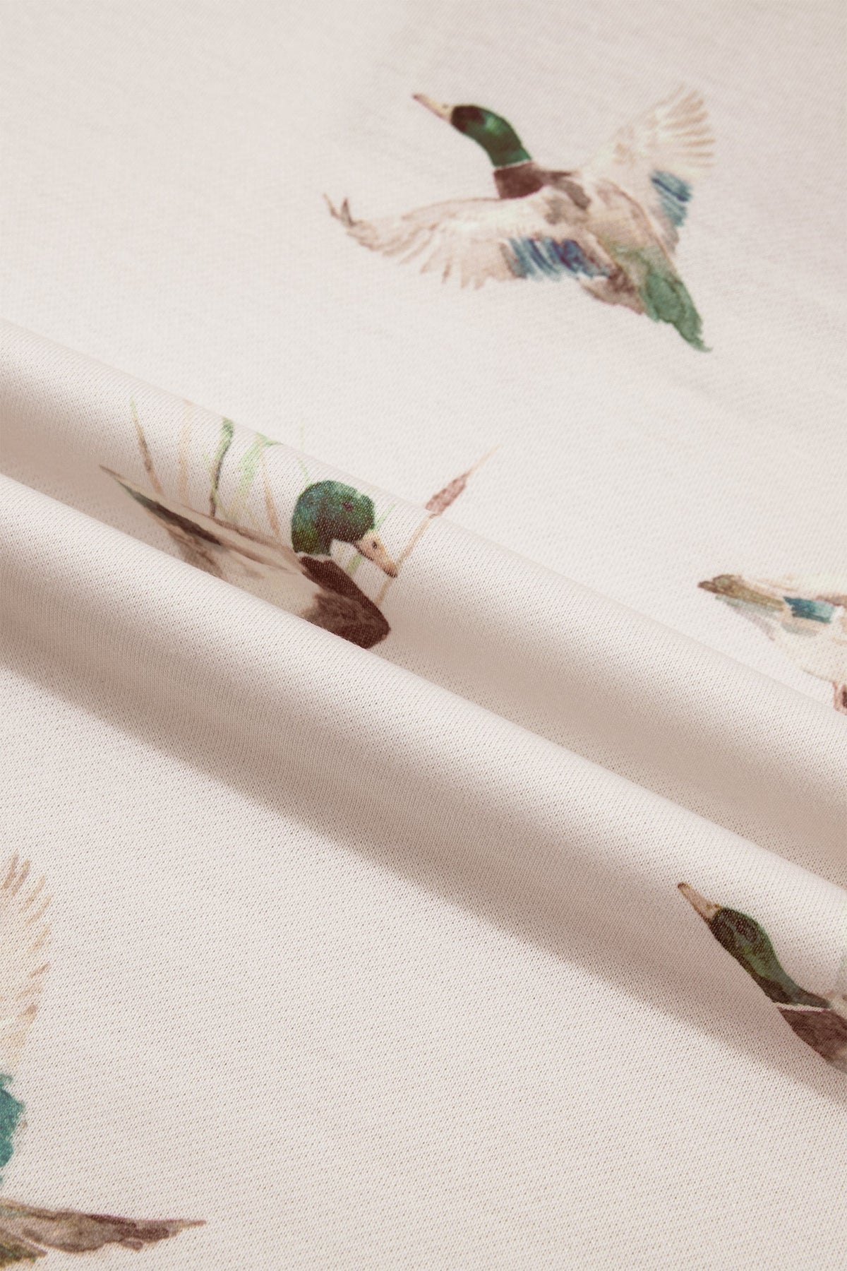 Mallard Duck Print Half-Zip Sweatshirt & Shorts Set