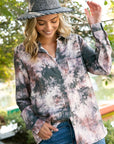 e Luna Tie Dye Button Down Shirts