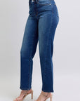 Judy Blue Full Size Side Seam Detail Straight Jeans with Pockets