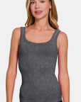 Zenana Ribbed Scoop Neck Tank