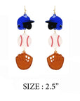 Sports Ball Uniform Acrylic Drop Hook Earrings - Online Only