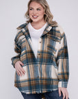 Blue B Plus Size Yarn Dyed Plaid Shirt Jacket