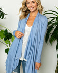 e Luna Solid Jersey Cascading Cardigan