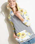 e Luna PLUS Striped Floral Mix Sweatshirt