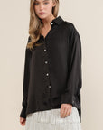 Light Satin Button Down Shirt