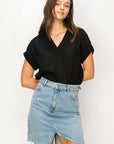 HYFVE Always a Delight Short Sleeve Linen Top