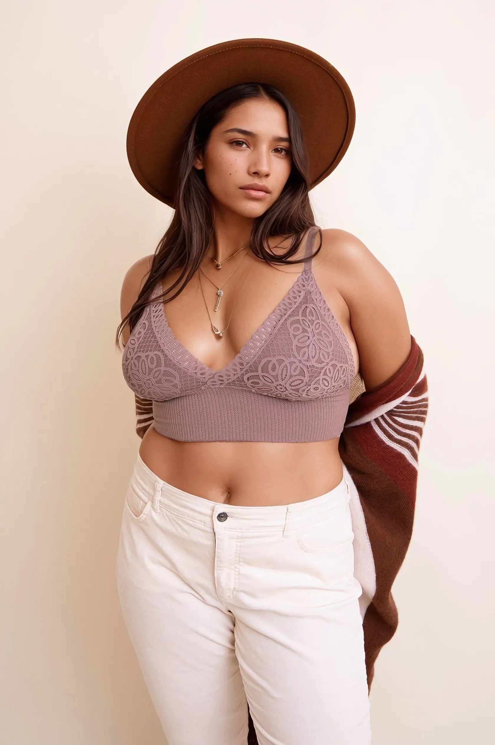 Plus Size Lace Trim Brami