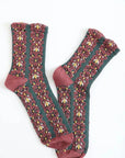 Embroidered Floral Crew Socks – Cottagecore Flower Socks