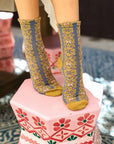 Embroidered Floral Crew Socks – Cottagecore Flower Socks