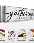 Gathering Place Kitchen Sign Decor | Dining Room Canvas Wall Art | Thanksgiving Sign Wall Art | Kitchen Wall Decor | Living Room Wall Decor