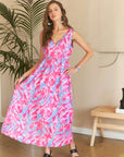 ADORA Abstract Floral V-Neck Maxi Dress