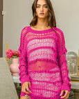 BiBi Long Sleeve Knit Cover Up