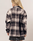 HYFVE Plaid Button Up Boucle Jacket