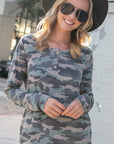 e Luna Camouflage Henley Top