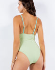 One Piece Tri Front Panel with Twisted Design Swimsuit