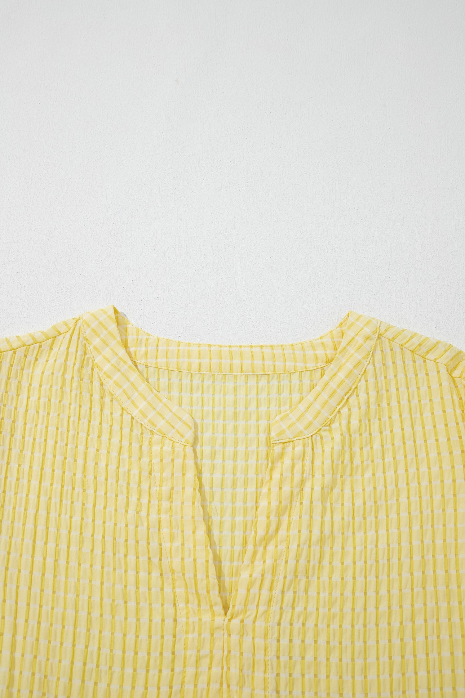 Gingham Textured Bow Tie Tiered Midi Dress