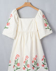 Floral Puff Sleeve Babydoll Dress