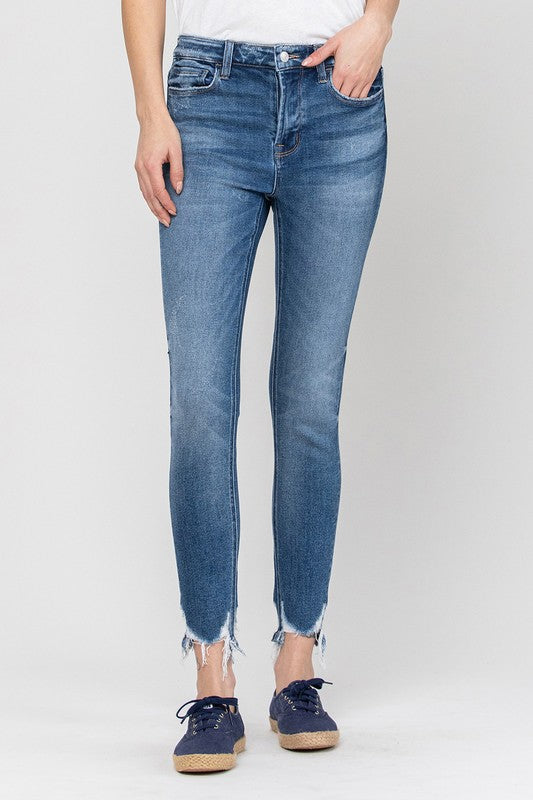 VERVET by Flying Monkey High Rise Ankle Skinny Hem Detail