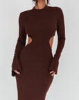 One and Only Collective Inc Long Sleeves with flared Cuffs Knit Maxi Dress