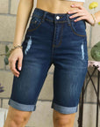 ADORA Distressed Denim Shorts with Pockets