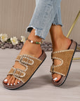 Azaria Buckle Faux Suede Slippers