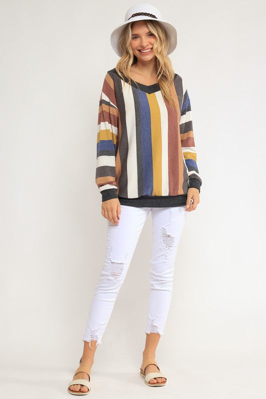 e Luna Wide V-Neck Sweatshirt