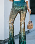 Sequin Gradient High Waist Flared Pants