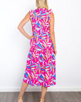 Be Stage Print Ruffled Midi Dress with Pockets