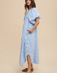 Annie Wear Floral Smock Detail Puff Sleeve Dress