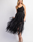 Lovely Tulle Midi Crochet Dress