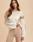 Annie Wear Color Block Drop Shoulder Sweater