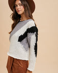 Annie Wear Color Block Drop Shoulder Sweater