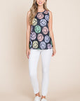 BOMBOM Round Neck Smiley Face Tank