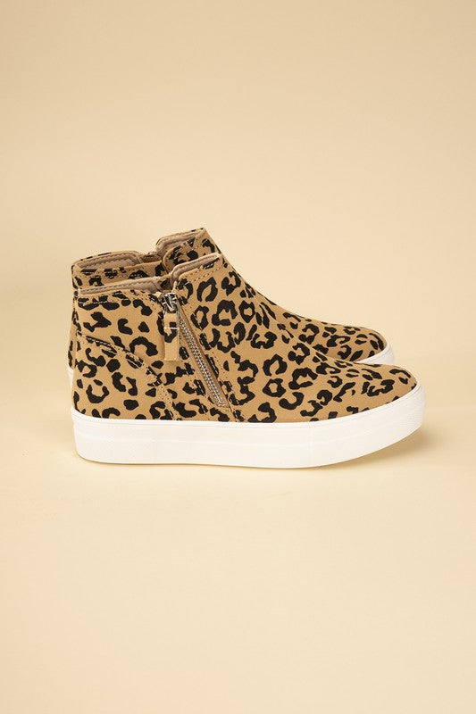 Route-S High Top Leopard Sneakers