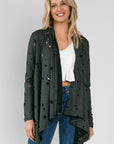 e Luna Distressed Cascade Cardigan