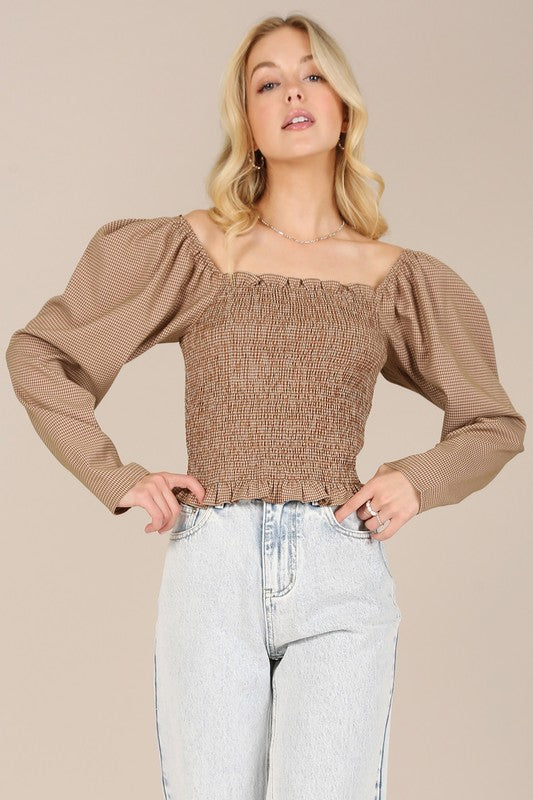 Lilou Square Neck Smocked Top - Online Only