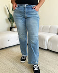 Judy Blue Full Size High Waist Distressed Straight Jeans