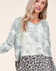 e Luna PLUS Cloud Tie Dye Cheetah Boxy Top