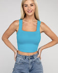 Zenana Cotton Square Neck Cropped Cami Top