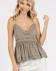 Mittoshop Crisscross Back Lace Detail V-Neck Cami