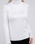 Zenana Ribbed Turtle Neck Long Sleeve Top