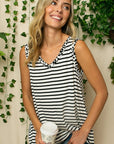 e Luna PLUS Striped Animal V-Neck Tank