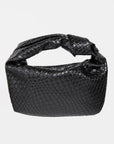 Fame Weave Pattern Knotted Handle Handbag