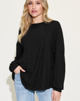 Basic Bae Full Size Ribbed Round Neck Long Sleeve T-Shirt